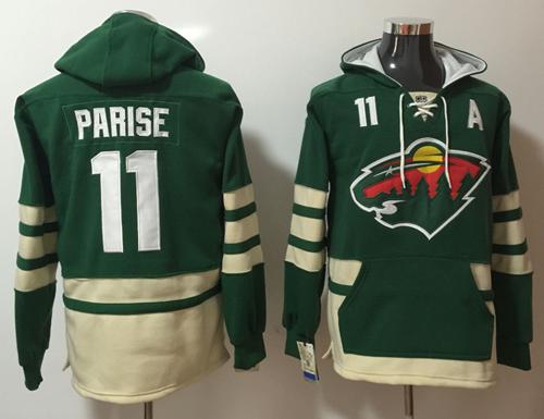 Wild #11 Zach Parise Green Name & Number Pullover NHL Hoodie